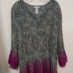 Catherines Black and Purple Blouse